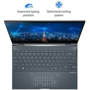 ASUS Zenbook Flip 13 OLED Touch Laptop - 11th Gen Core i7 2.8GHz 16GB 1TB Shared Win11Home 13.3inch FHD OLED Pine Grey English/Arabic Keyboard with Stylus Pen UX363EA-OLED101W