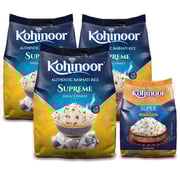 Kohinoor Supreme Authentic Aged Basmati Rice, 1 kg (Pack of 3)+Super Silver Aged Basmati Rice, 500 GMS Free Kohinoor Supreme Authentic Aged Basmati Rice, 1 kg (Pack of 3)+Super Silver Aged Basmati Rice, 500 GMS Free