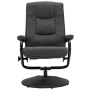 vidaXL Recliner Chair with Footrest Dark Grey Fabric