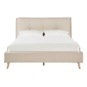 Plush Tufted Padded Headboard Super King without Mattress Beige