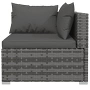 vidaXL 8 Piece Garden Lounge Set with Cushions Poly Rattan Grey vidaXL 8 Piece Garden Lounge Set with Cushions Poly Rattan Grey