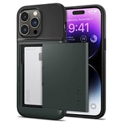 Spigen Slim Armor CS designed for iPhone 14 Pro Max case cover (2022) - Abyss Green