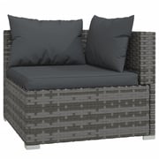 vidaXL 7 Piece Garden Lounge Set with Cushions Poly Rattan Grey vidaXL 7 Piece Garden Lounge Set with Cushions Poly Rattan Grey