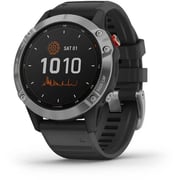 Garmin 010-02410-00 Fenix 6 Solar Silver W/Black Band Garmin 010-02410-00 Fenix 6 Solar Silver W/Black Band