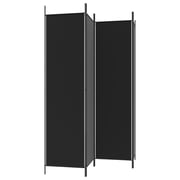 vidaXL 4-Panel Room Divider Black 200x200 cm Fabric vidaXL 4-Panel Room Divider Black 200x200 cm Fabric