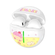 Jellie Monster True Wireless Earphones, Bluetooth, Portable, Adorable Characters, Suitable for both Adults and Children - H01 (Jellie/White)