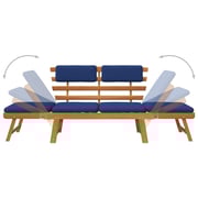 vidaXL Garden Bench with Cushions 2-in-1 190 cm Solid Acacia Wood vidaXL Garden Bench with Cushions 2-in-1 190 cm Solid Acacia Wood