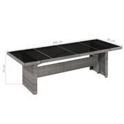 Vidaxl Garden Table 240x90x74 Cm Poly Rattan And Glass Vidaxl Garden Table 240x90x74 Cm Poly Rattan And Glass