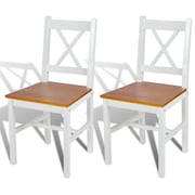 vidaXL Dining Chairs 2 pcs White Pinewood vidaXL Dining Chairs 2 pcs White Pinewood