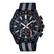 Casio EFS-S550BL-1AV Edifice Black/Gray Cloth Band Analog Watch Men Casio EFS-S550BL-1AV Edifice Black/Gray Cloth Band Analog Watch Men
