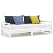 Vidaxl Pull-out Day Bed White Solid Pinewood 2x Vidaxl Pull-out Day Bed White Solid Pinewood 2x