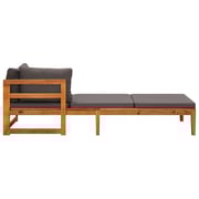 vidaXL Sun Lounger with 1 Armrest Dark Grey Solid Acacia Wood vidaXL Sun Lounger with 1 Armrest Dark Grey Solid Acacia Wood