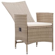 vidaXL Outdoor Chairs 2 pcs with Cushions Poly Rattan Beige