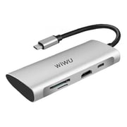 WIWU Alpha 731HP 7 In1 (Cardreader/HDMI/Type-C/3xUSB 3.0) TypeC Hub Silver