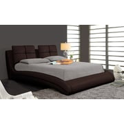 Upholstered Curved Bed Frame King With Mattress Brown