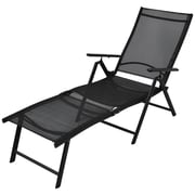 vidaXL Folding Sun Lounger Aluminium Black vidaXL Folding Sun Lounger Aluminium Black
