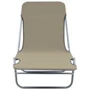 vidaXL Folding Sun Loungers 2 pcs Steel and Fabric Taupe vidaXL Folding Sun Loungers 2 pcs Steel and Fabric Taupe