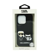 Karl Lagerfeld Liquid Silicone Karl & Choupette Case For Iphone 14 Pro Black