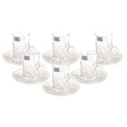 Solitaire Crystal 12pcs Tea Cups & Saucer Set with Flask Solitaire Crystal 12pcs Tea Cups & Saucer Set with Flask