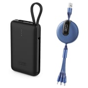 TRX Powerbank 10000mAh with Built In 3in1 Charging Cable Black