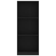 vidaXL 3-Tier Book Cabinet Black 40x24x108 cm Engineered Wood vidaXL 3-Tier Book Cabinet Black 40x24x108 cm Engineered Wood