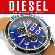 Diesel Men's Blue Dial Leather Band Chronograph Watch - DZ4322