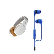 Skullcandy Crusher Wireless Over-ear Headphones With Free Inkd+ In-ear Wired Earphones And Microphone Gray/tan & Inkd+ Cobalt Blue Skullcandy Crusher Wireless Over-ear Headphones With Free Inkd+ In-ear Wired Earphones And Microphone Gray/tan & Inkd+ Cobalt Blue