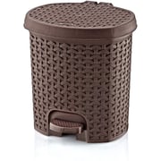 Hobby Life - Rattan Pedal Dustbin 5.5 Lt, Waste Bin With Soft Close Lid With Foot Pedal Mechanism, Waste Trash Bin For Home, Office, Kitchen Garbage Box, Bedroom