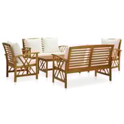 vidaXL 5 Piece Garden Lounge Set with Cushions Solid Acacia Wood vidaXL 5 Piece Garden Lounge Set with Cushions Solid Acacia Wood