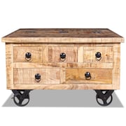 vidaXL Coffee Table Rough Mango Wood 70x70x40cm vidaXL Coffee Table Rough Mango Wood 70x70x40cm