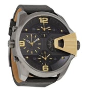 Diesel DZ7377 Uber Chief LEATHER Black/Gold Men's Watch