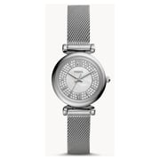 Fossil Carlie Mini Silver Stainless Steel Women Watch ES4837
