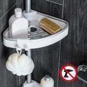 Kreher No-drill Bathroom Shelf 'venta', Aluminum Shower-shelf, Rust-proof Shower-caddy, 3 Adjustable Baskets, Corner Shelf 260 Cm Height, Silver White Kreher No-drill Bathroom Shelf 'venta', Aluminum Shower-shelf, Rust-proof Shower-caddy, 3 Adjustable Baskets, Corner Shelf 260 Cm Height, Silver White