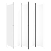 vidaXL 5-Panel Room Divider White 250x220 cm Fabric vidaXL 5-Panel Room Divider White 250x220 cm Fabric
