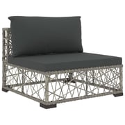 Vidaxl 5 Piece Garden Lounge Set With Cushions Poly Rattan Grey Vidaxl 5 Piece Garden Lounge Set With Cushions Poly Rattan Grey