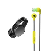 Skullcandy Crusher Wireless Over-ear Headphones With Free Inkd+ In-ear Wired Earphones And Microphone Black Coral/Electric Yellow Skullcandy Crusher Wireless Over-ear Headphones With Free Inkd+ In-ear Wired Earphones And Microphone Black Coral/Electric Yellow