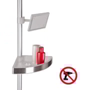 Kreher No-drill Telescopic Bathroom Shelf With Adjustable Mirror, Rust-proof Aluminum, Freestanding Corner Shower-shelf, 3 Adjustable Baskets, Height 260 Cm Kreher No-drill Telescopic Bathroom Shelf With Adjustable Mirror, Rust-proof Aluminum, Freestanding Corner Shower-shelf, 3 Adjustable Baskets, Height 260 Cm