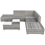 Vidaxl 6 Piece Garden Lounge Set With Cushions Poly Rattan Grey Vidaxl 6 Piece Garden Lounge Set With Cushions Poly Rattan Grey