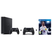 Sony PS4 Slim Gaming Console 1TB Black + Extra Controller + FIFA 18 Game