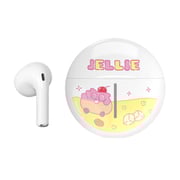 Jellie Monster True Wireless Earphones, Bluetooth, Portable, Adorable Characters, Suitable for both Adults and Children - H01 (Jellie/White)