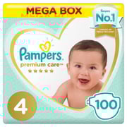 Pampers Premium Care Diapers Size 4 Maxi 9-14 kg Mega Box 100 Count Pampers Premium Care Diapers Size 4 Maxi 9-14 kg Mega Box 100 Count