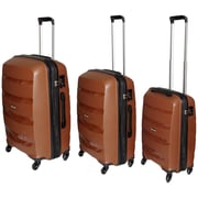 Highflyer Bella Trolley Luggage Bag Brown 3pc Set THBELLA3PC