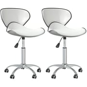 Vidaxl Swivel Dining Chairs 2 Pcs White Faux Leather Vidaxl Swivel Dining Chairs 2 Pcs White Faux Leather
