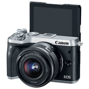 Canon EOS M6 Mirrorless Digital Camera Silver With EF-M15-45 IS STM Lens Kit