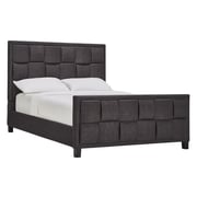 Upholstered Cotton and Polyester Bed Frame Queen without Mattress Charcoal Grey