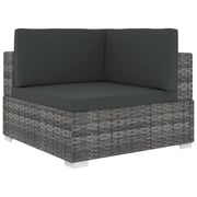 Vidaxl Sectional Corner Chair 1 Pc With Cushions Poly Rattan Grey Vidaxl Sectional Corner Chair 1 Pc With Cushions Poly Rattan Grey