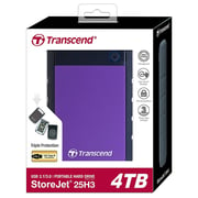 Transcend Storejet External Hard Drive 4TB Purple TS4TSJ25H3P4TB