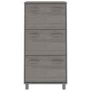 Vidaxl Shoe Cabinet Light Grey 59.5x35x117 Cm Solid Wood Pine