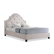 Stiefvater Grey Linen Modern Platform Bed Super King Bed with Mattress