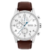 Hugo Boss Navigator Watch For Men with Brown Leather Strap Hugo Boss Navigator Watch For Men with Brown Leather Strap